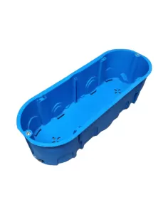 Caja de empotrar Vimar V71616 de 6-7 módulos para paredes claras, color azul